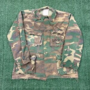 Vintage 80's USMC Woodland Camo Military Field Jacket